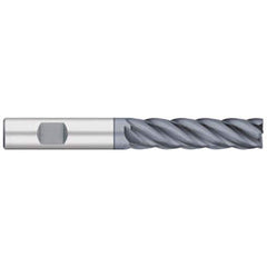 Corner Radius End Mill: 1″ Dia, 2-1/4″ LOC, 0.03″ Radius, 5 Flutes, Solid Carbide 5″ OAL, 1″ Shank Dia, 38 ° Helix, AlCromax Coated, Corner Radius End, Centercutting