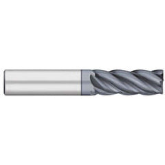 Corner Radius End Mill: 1″ Dia, 2″ LOC, 0.03″ Radius, 5 Flutes, Solid Carbide 4″ OAL, 1″ Shank Dia, 38 ° Helix, AlCromax Coated, Corner Radius End, Centercutting