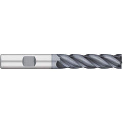 Corner Radius End Mill: 1″ Dia, 2-1/4″ LOC, 0.03″ Radius, 4 Flutes, Solid Carbide 5″ OAL, 1″ Shank Dia, 38 ° Helix, AlCromax Coated, Corner Radius End, Centercutting