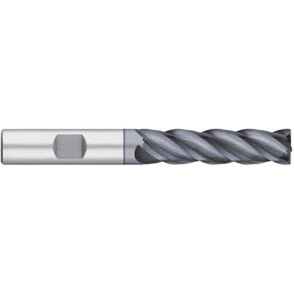 Corner Radius End Mill: 1″ Dia, 2-1/4″ LOC, 0.06″ Radius, 4 Flutes, Solid Carbide 5″ OAL, 1″ Shank Dia, 38 ° Helix, AlCromax Coated, Corner Radius End, Centercutting