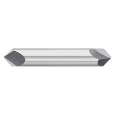 Titan USA - Chamfer Mills; Cutter Head Diameter (Inch): 1/2 ; Included Angle B: 45 ; Included Angle A: 90 ; Chamfer Mill Material: Solid Carbide ; Chamfer Mill Finish/Coating: Uncoated ; Overall Length (Inch): 3 - Exact Industrial Supply