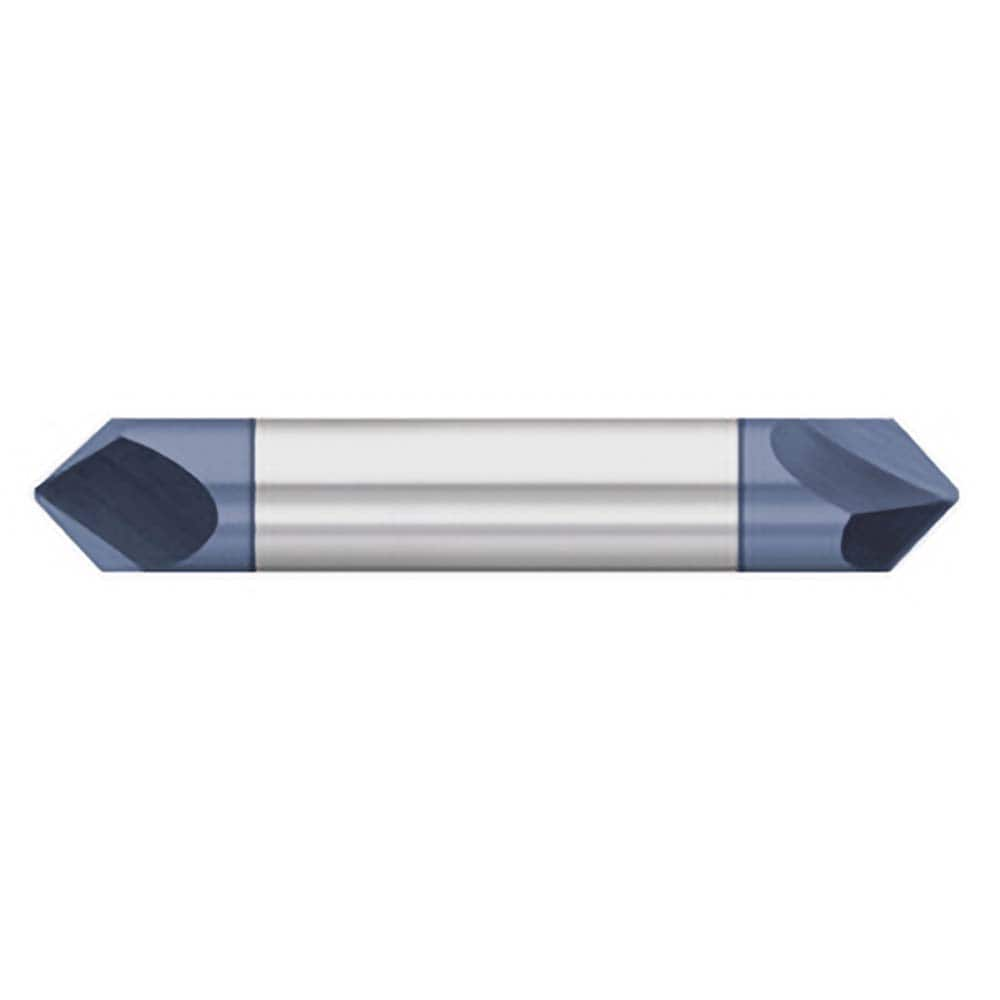 Titan USA - Chamfer Mills; Cutter Head Diameter (Inch): 1/8 ; Included Angle B: 30 ; Included Angle A: 120 ; Chamfer Mill Material: Solid Carbide ; Chamfer Mill Finish/Coating: AlTiN ; Overall Length (Inch): 2 - Exact Industrial Supply