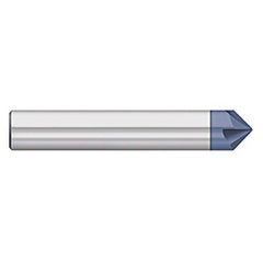 Titan USA - Chamfer Mills; Cutter Head Diameter (Inch): 1/4 ; Included Angle B: 45 ; Included Angle A: 90 ; Chamfer Mill Material: Solid Carbide ; Chamfer Mill Finish/Coating: AlTiN ; Overall Length (Inch): 2-1/2 - Exact Industrial Supply