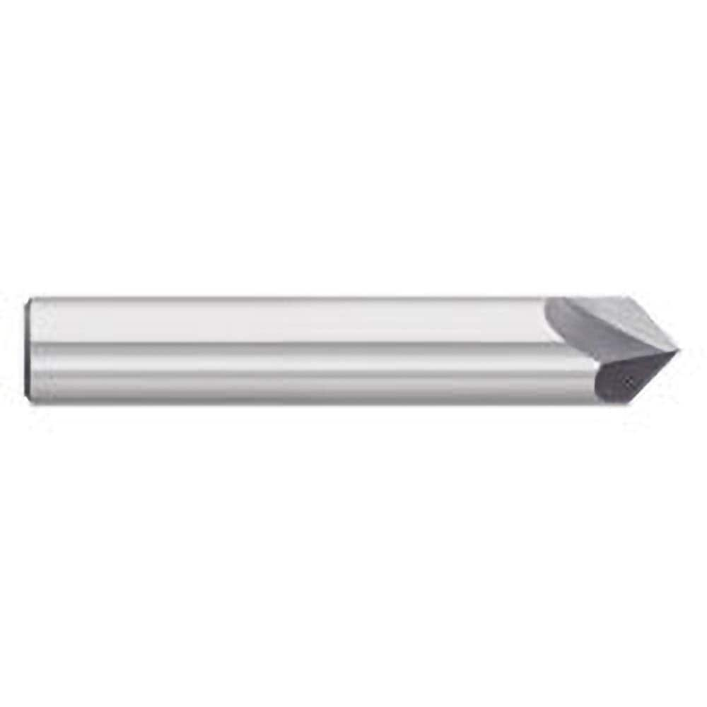 Titan USA - Chamfer Mills; Cutter Head Diameter (Inch): 1/4 ; Included Angle B: 49 ; Included Angle A: 82 ; Chamfer Mill Material: Solid Carbide ; Chamfer Mill Finish/Coating: Uncoated ; Overall Length (Inch): 2-1/2 - Exact Industrial Supply