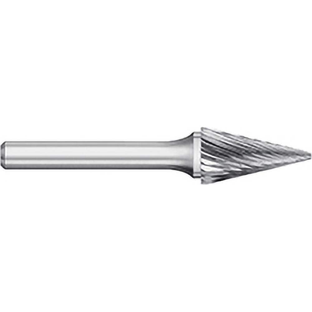 Titan USA - Burrs; Head Shape: Cone ; Industry Specification: SM-2 ; Tooth Style: Single Cut ; Cutting Diameter (Inch): 1/4 ; Cutting Diameter (Decimal Inch): 0.2500 ; Shank Diameter (Inch): 1/4 - Exact Industrial Supply