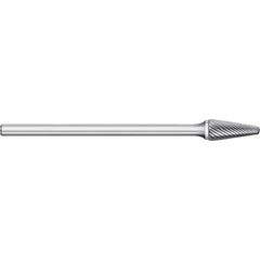 Titan USA - Burrs; Head Shape: Taper w/Radius End ; Industry Specification: SL-1L6 ; Tooth Style: Single Cut ; Cutting Diameter (Inch): 1/4 ; Cutting Diameter (Decimal Inch): 0.2500 ; Shank Diameter (Inch): 1/4 - Exact Industrial Supply