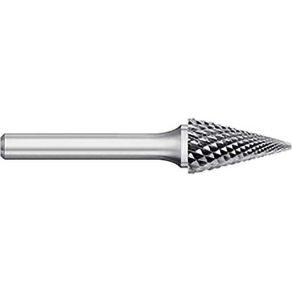 Titan USA - Burrs; Head Shape: Cone ; Industry Specification: SM-41 ; Tooth Style: Double Cut ; Cutting Diameter (Inch): 1/8 ; Cutting Diameter (Decimal Inch): 0.1250 ; Shank Diameter (Inch): 1/8 - Exact Industrial Supply