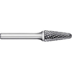 Titan USA - Burrs; Head Shape: Taper w/Radius End ; Industry Specification: SL-4 ; Tooth Style: Double Cut ; Cutting Diameter (Inch): 1/2 ; Cutting Diameter (Decimal Inch): 0.5000 ; Shank Diameter (Inch): 1/4 - Exact Industrial Supply