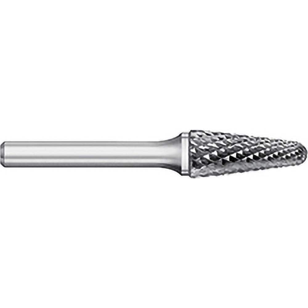 Titan USA - Burrs; Head Shape: Taper w/Radius End ; Industry Specification: SL-53 ; Tooth Style: Double Cut ; Cutting Diameter (Inch): 3/16 ; Cutting Diameter (Decimal Inch): 0.1875 ; Shank Diameter (Inch): 1/8 - Exact Industrial Supply