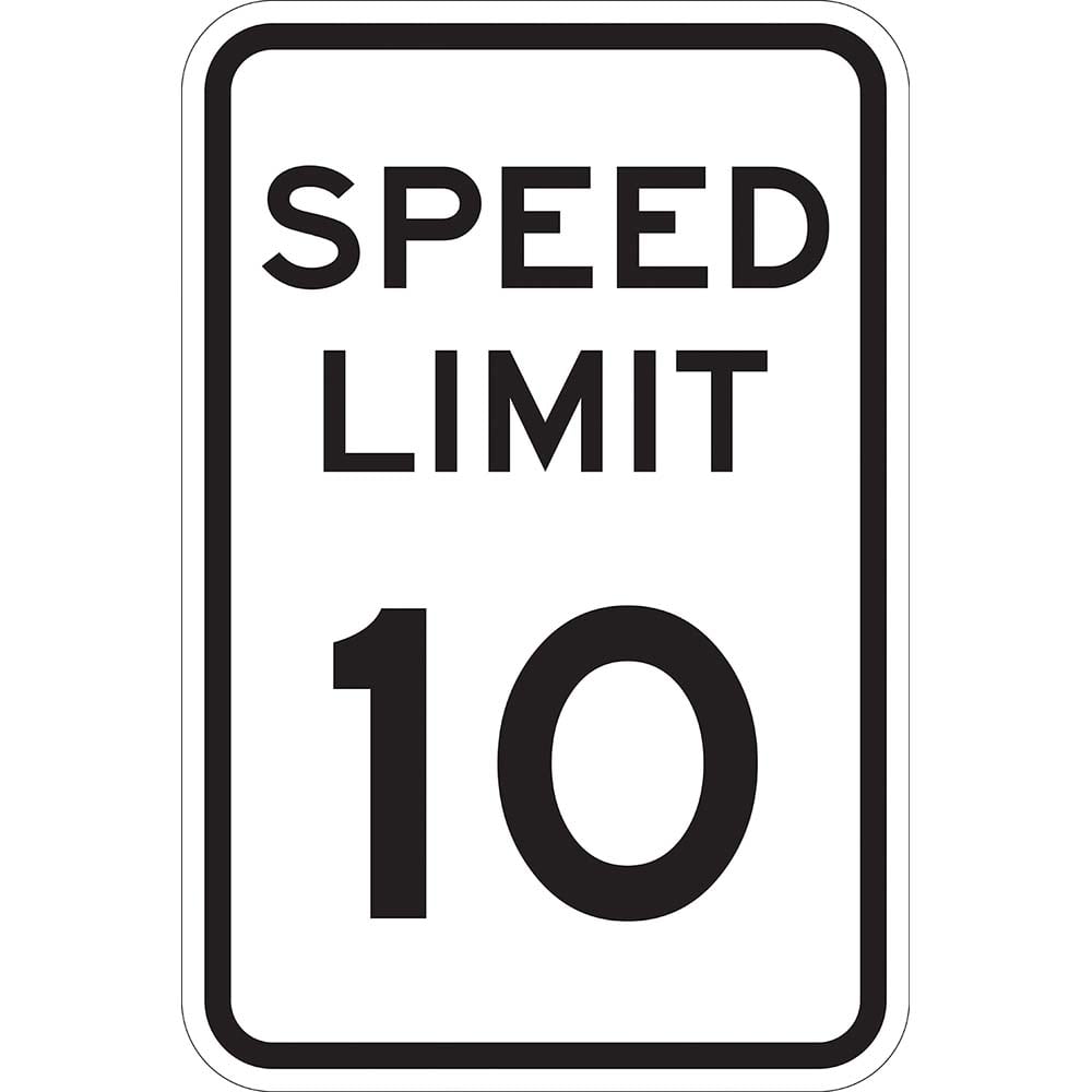 Lyle Signs - Traffic & Parking Signs; MessageType: Speed Limit Signs ; Message or Graphic: Message Only ; Legend: Speed Limit 10 ; Graphic Type: None ; Reflectivity: Reflective; High Intensity ; Material: Aluminum - Exact Industrial Supply