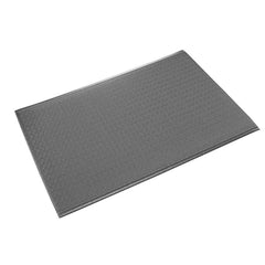 Anti-Fatigue Mat: 75' Length, 3' Wide, 9/16″ Thick, Polyvinylchloride & Vinyl Pebbled, Gray, Dry