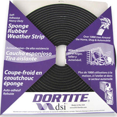 DSI - Weatherstripping; Type: Open Cell Sponge Rubber Tape w/PSA ; Length (Decimal Inch): 600 ; Width (Inch): 1 ; Door Thickness: 1/4 (Inch); Material: Natural Open Cell Rubber w/PSA - Exact Industrial Supply