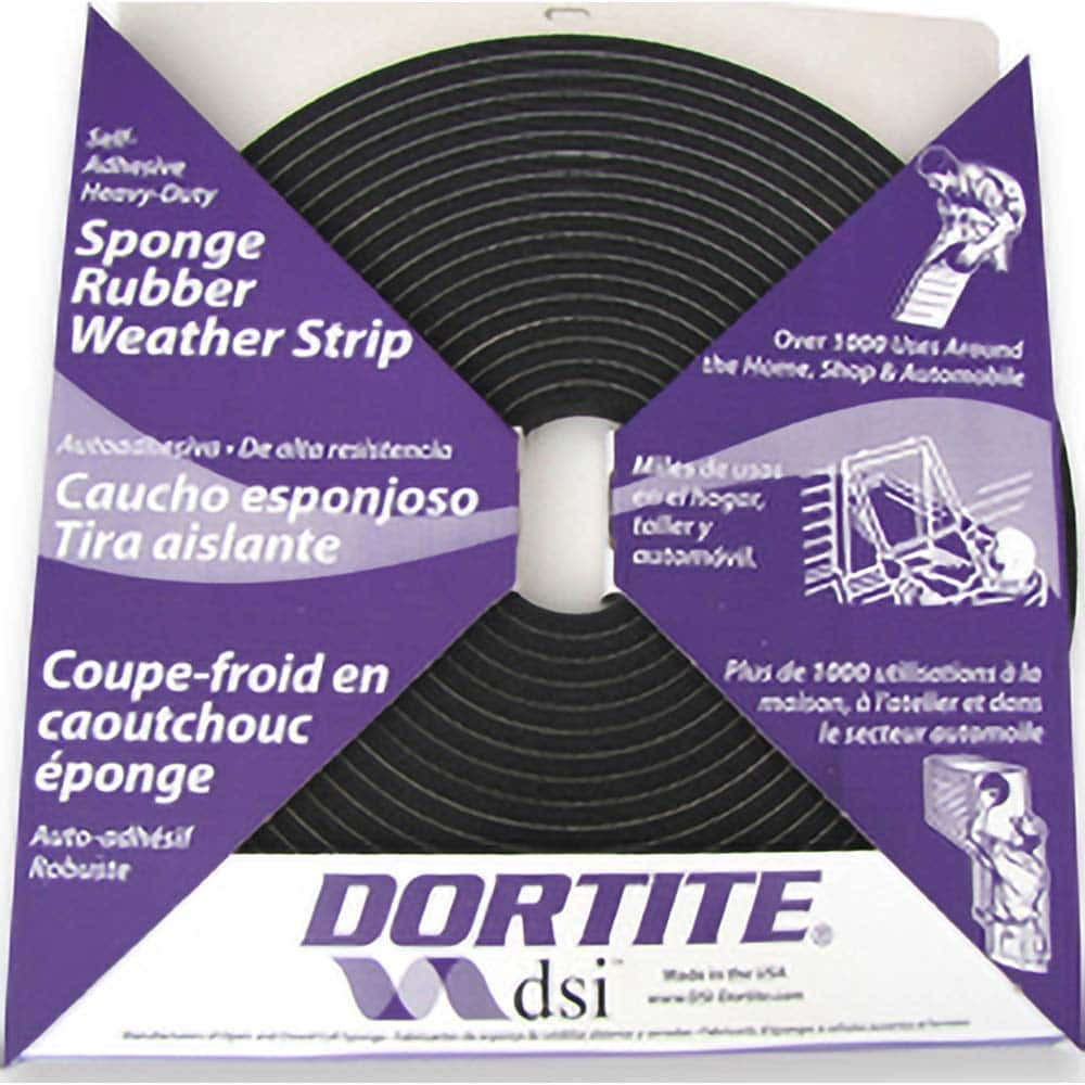 Weatherstripping; Type: Open Cell Sponge Rubber Tape w/PSA; Length (Decimal Inch): 600; Width (Inch): 3/4; Door Thickness: 9/16; Material: Natural Open Cell Rubber w/PSA; Length: 50'; Material: Natural Open Cell Rubber w/PSA