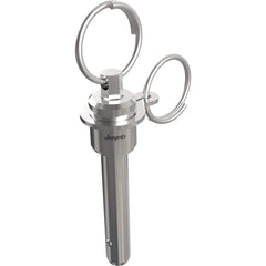 Ball Grip Quick-Release Pin: Ring Handle, 6 mm Pin Dia, 30 mm Usable Length 79.4 mm OAL, 17-4 Stainless Steel, Stainless Steel Handle