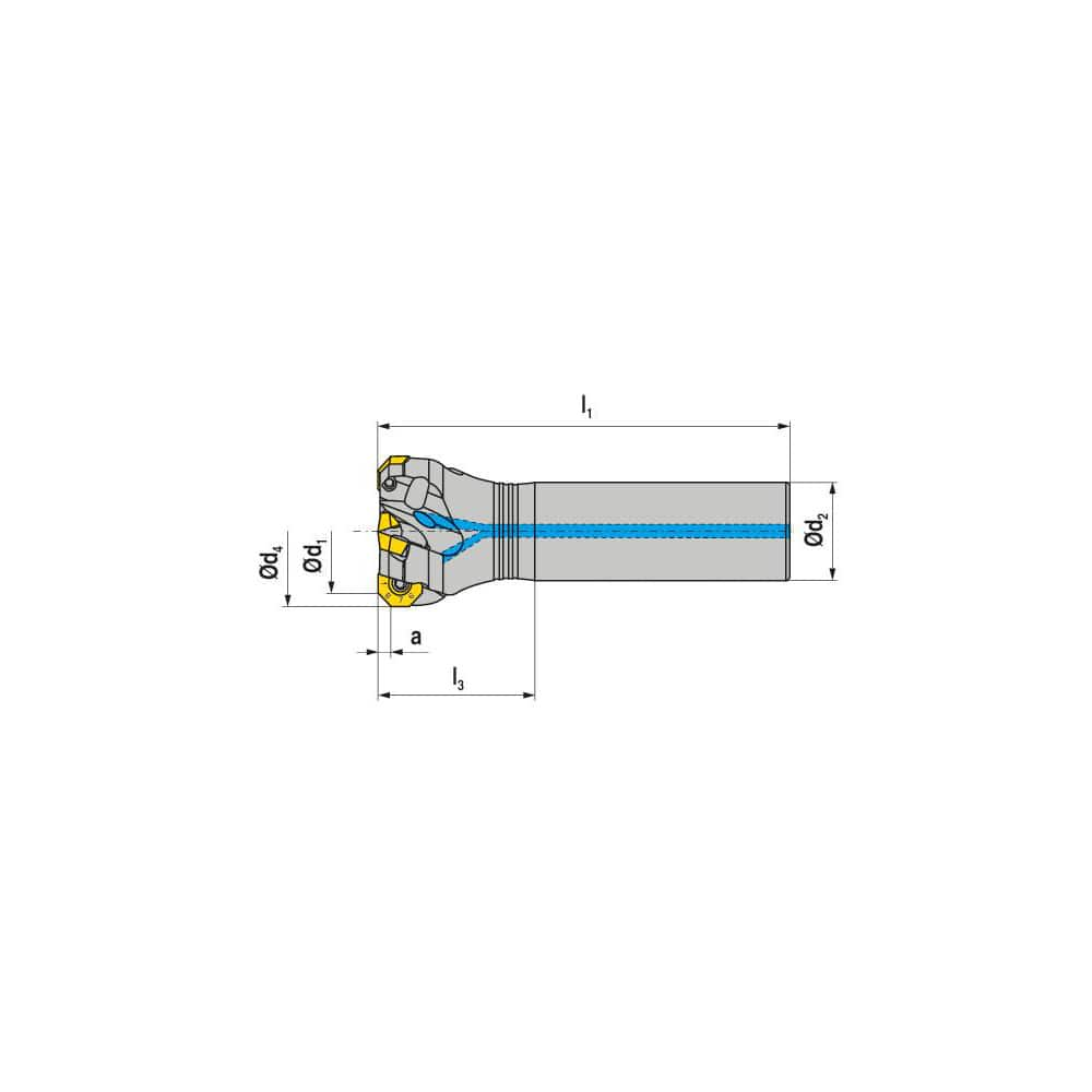 Indexable Chamfer & Angle End Mills; Minimum Cutting Diameter (mm): 25.00; Maximum Cutting Diameter (mm): 30.60; Lead Angle: 43; Maximum Depth of Cut (mm): 3.80; Compatible Insert Size Code: OF.. 0403 / SF.. 0903; Shank Type: Cylindrical; Shank Diameter (