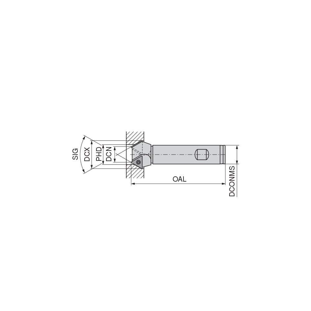 Indexable Countersinks; Included Angle: 90.00; Maximum Cutting Diameter (Decimal Inch): 0.9060 in; Maximum Cutting Diameter (mm): 0.9060 in; Minimum Cutting Diameter (Decimal Inch): 0.4330 in; Maximum Depth Of Cut: 0.2170 in; Shank Diameter (Inch): 0.6250