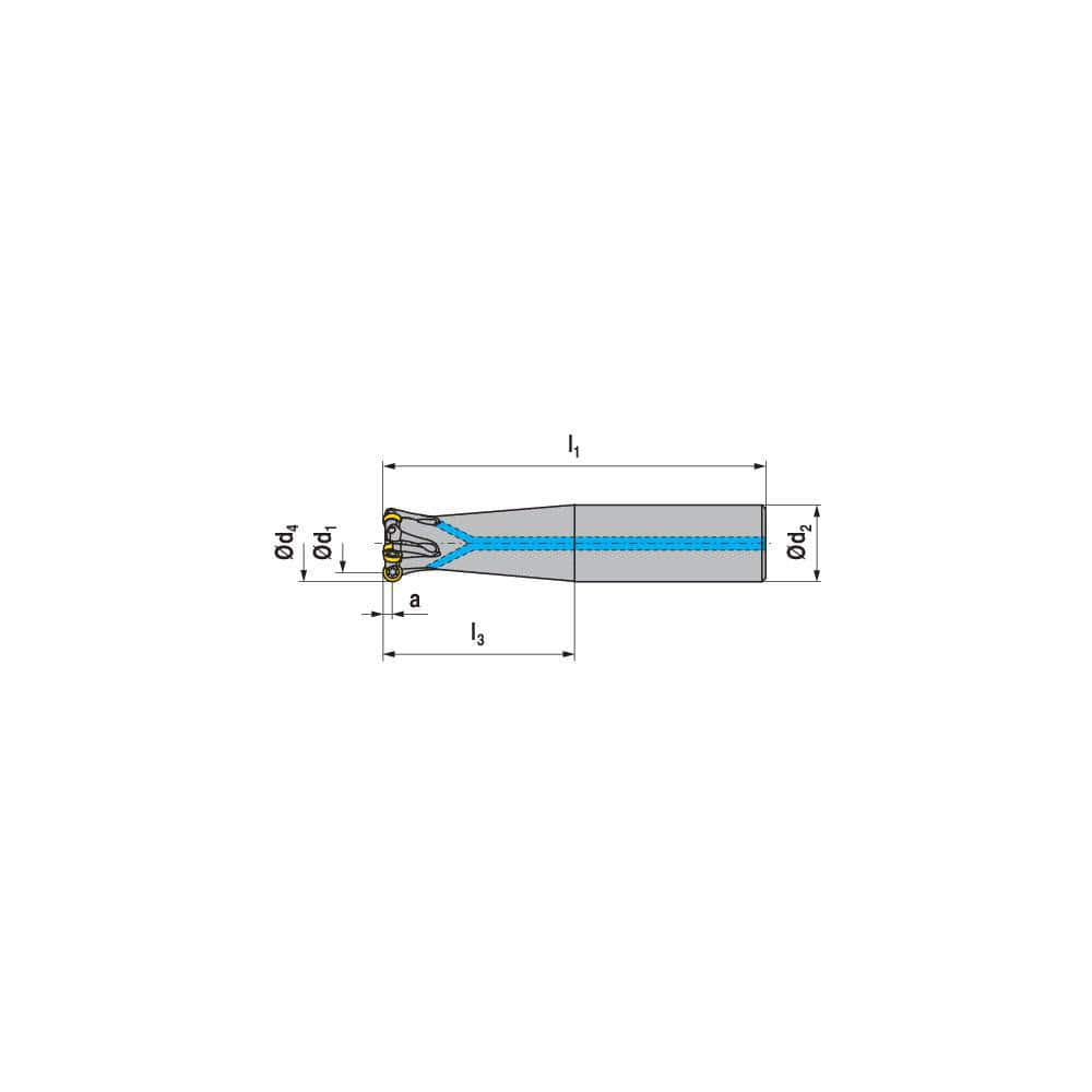 Indexable Ball Nose End Mills; Milling Diameter: 16.00 mm; Maximum Depth Of Cut: 4.00 mm; Maximum Ramping Angle: 5.0; Shank Diameter: 16.00 mm; Shank Type: Cylindrical; Compatible Insert Style: RDHX; Compatible Insert Size Code: RDHX 0802..; Toolholder St