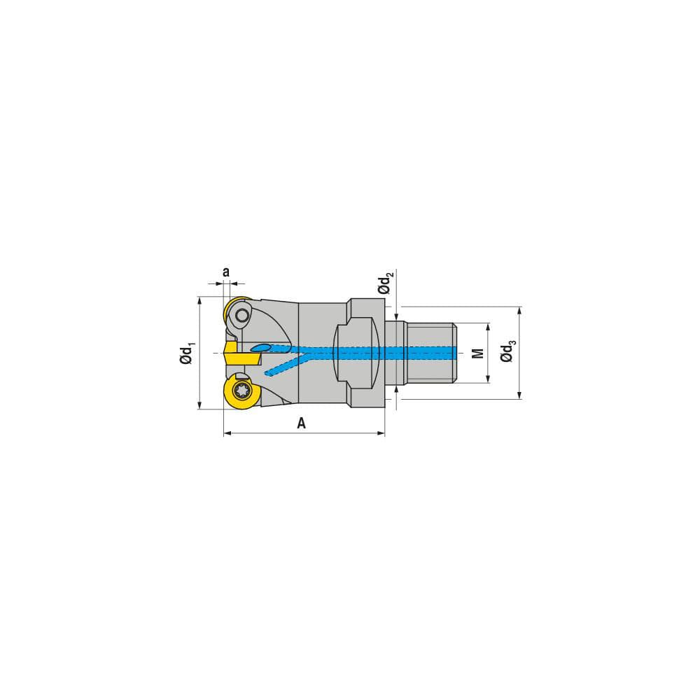 Indexable Ball Nose End Mills; Milling Diameter: 25.00 mm; Maximum Depth Of Cut: 2.80 mm; Maximum Ramping Angle: 0.0; Shank Diameter: 25.00 mm; Shank Type: Modular; Compatible Insert Style: RDEX; RDHX; RDMX; RDPX; Compatible Insert Size Code: RD.X 1003..;