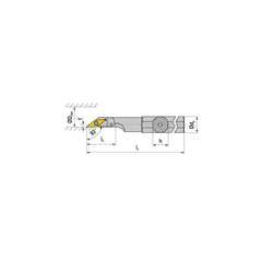 Indexable Boring Bar:  A25M SVJCR 16,  28.00 mm Min Bore,  25.00 mm Shank Dia,  93.00&deg N/A Steel 150.0000″ OAL,  Screw Clamping,