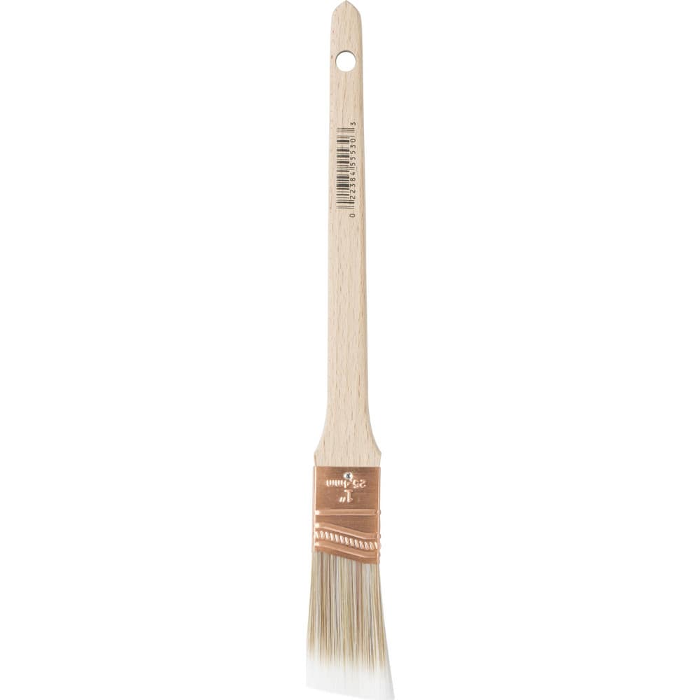 Paint Brush: Nylon Polyester & Synthetic, Synthetic Bristle 7-1/4″ Rattail, Wood Handle, for Latex Flat & Water