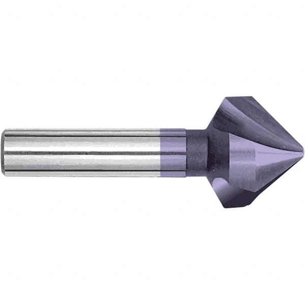 Magafor - 25mm Head Diam, 25/64" Shank Diam, 90° Cobalt Countersink - 2-5/8" OAL, Single End, Straight Shank, Right Hand Cut - A1 Tooling