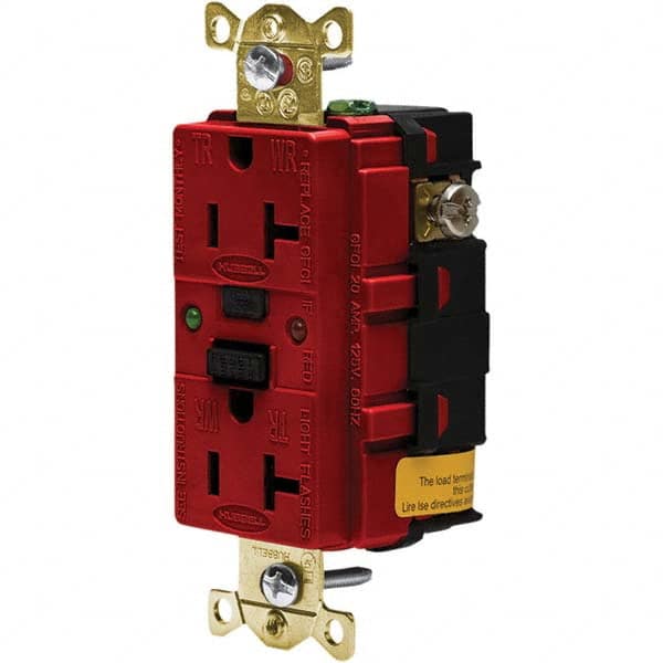 Hubbell Wiring Device-Kellems - GFCI Receptacles Grade: Industrial Color: Red - A1 Tooling