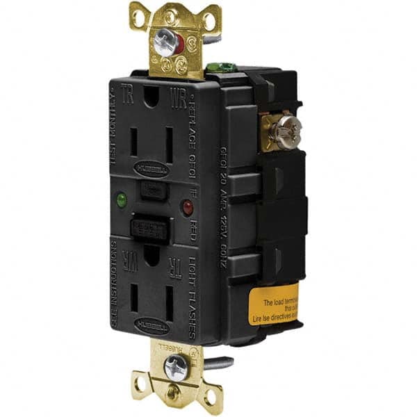 Hubbell Wiring Device-Kellems - GFCI Receptacles Grade: Industrial Color: Black - A1 Tooling