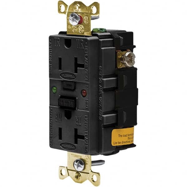 Hubbell Wiring Device-Kellems - GFCI Receptacles Grade: Industrial Color: Black - A1 Tooling