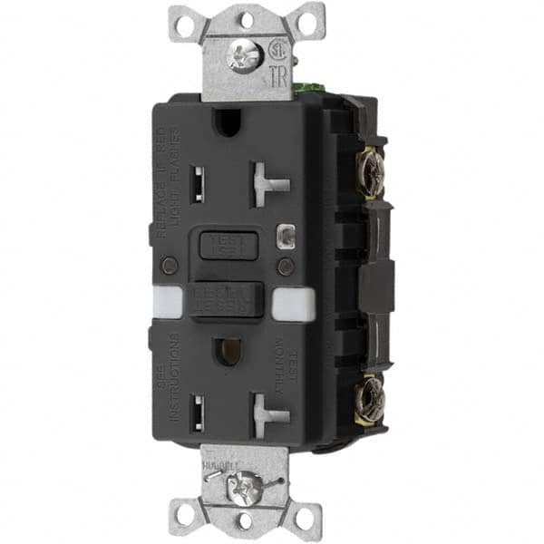 Hubbell Wiring Device-Kellems - GFCI Receptacles Grade: Commercial Color: Black - A1 Tooling