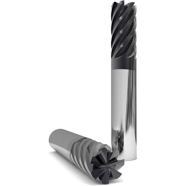 Corner Radius End Mill: 1″ Dia, 1″ LOC, 0.03″ Radius, 7 Flutes, Solid Carbide 4″ OAL, 1″ Shank Dia, 38 ° Helix, nACo Coated, Corner Radius End, Centercutting, Series 1035