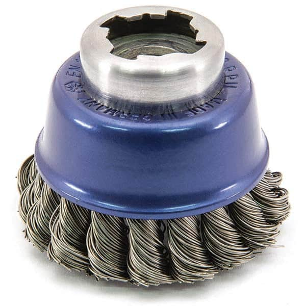 Osborn - 2-1/2" Diam 5/8-11 Threaded Arbor Steel Fill Cup Brush - A1 Tooling