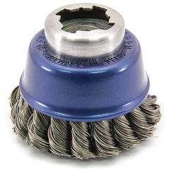 Osborn - 2-1/2" Diam 5/8-11 Threaded Arbor Stainless Steel Fill Cup Brush - A1 Tooling