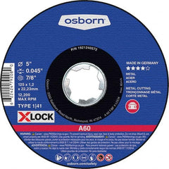 Osborn - 5 x 0.045, 7/8" Hole 60 Grit Aluminum Oxide Cutoff Wheel - A1 Tooling