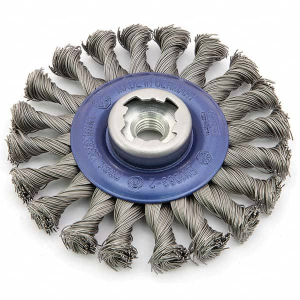 Osborn - 5" OD, 5/8-11 Arbor Hole, Knotted Stainless Steel Wheel Brush - A1 Tooling