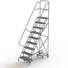 TRI-ARC - Rolling & Wall Mounted Ladders & Platforms Type: All-Directional Ladder Style: Forward Descent 50 Degree Incline - A1 Tooling