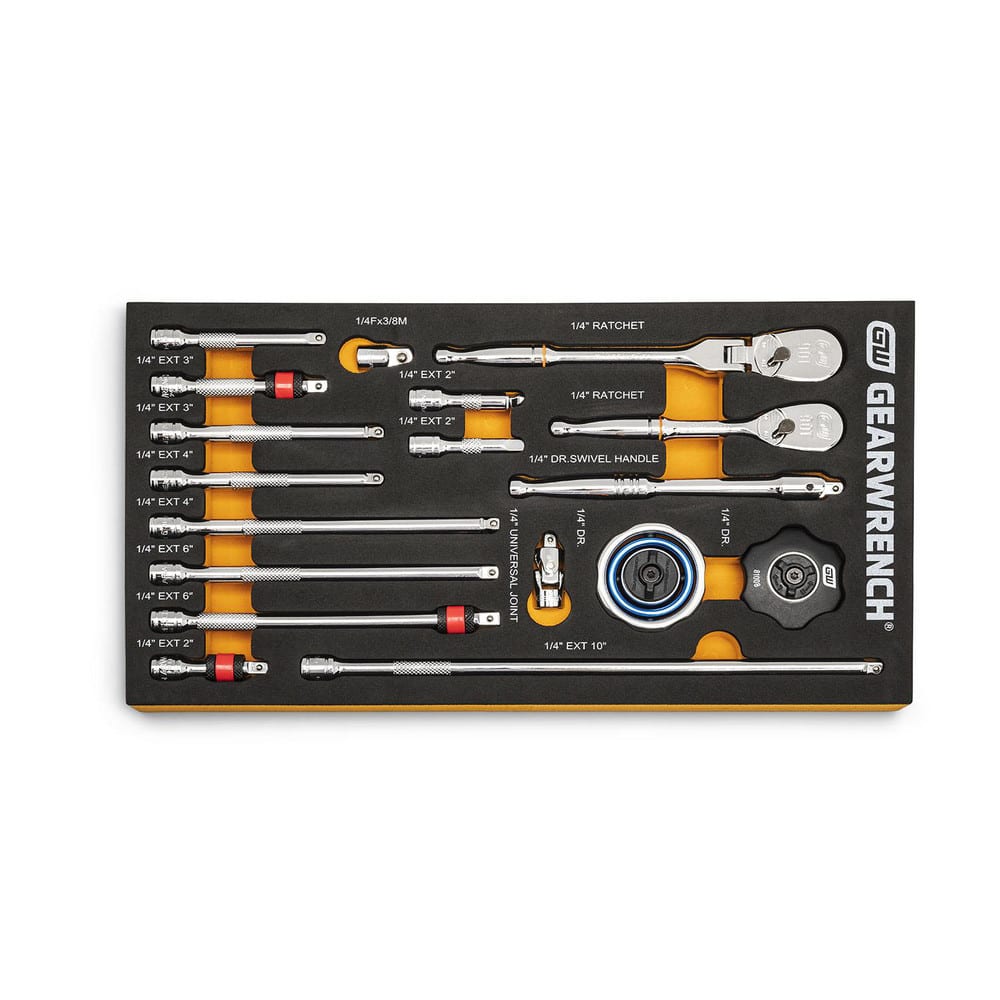 Standard Ratchet Socket Set: 31 Pc, 1/4″ Drive 12 Point, Chrome-Plated