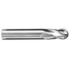 ‎5/8″ Dia. × 5/8″ Shank × 1-1/4″ DOC × 3-1/2″ OAL, Carbide TiN, Spiral , 4 Flute, 30° Helix, Ballnose End Mill - Exact Industrial Supply