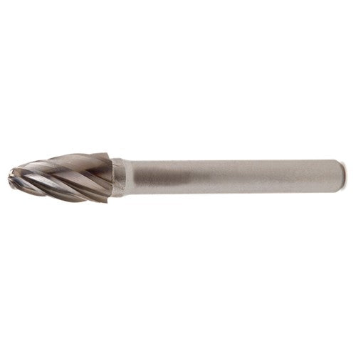 SF-3 Aluminum Cut Solid Carbide Bur-Round Nose Tree Shape - Exact Industrial Supply