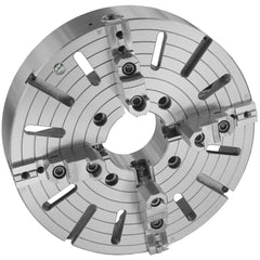 Independent Manual Lathe Chuck: 4-Jaw,  16″ Dia Two-Piece Jaws, Direct & D1-6 Mount, 800 Max RPM