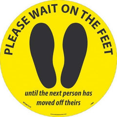 NMC - "Please Wait on the Feet Until the Next Person Has Moved Off Theirs" Adhesive-Backed Floor Sign - A1 Tooling