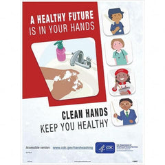 NMC - "Clean Hands Keep You Healthy", 24" High x 18" Wide, Paper Safety Sign - A1 Tooling