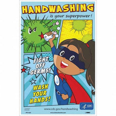 NMC - "Fight Off Germs! Wash Your Hands!", 18" High x 12" Wide, Vinyl Safety Sign - A1 Tooling