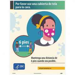 NMC - "Mantenga Una Distancia De 6 Pies Cuando Sea Posible", 24" High x 18" Wide, Paper Safety Sign - A1 Tooling