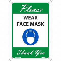 NMC - "Please Wear Face Mask Thank You", 10" High x 7" Wide, Aluminum Safety Sign - A1 Tooling