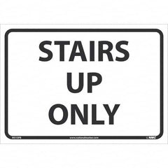 NMC - "Stairs Up Only", 10" High x 14" Wide, Pressure-Sensitive Vinyl Safety Sign - A1 Tooling