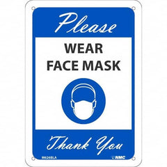 NMC - "Please Wear Face Mask Thank You", 10" High x 7" Wide, Aluminum Safety Sign - A1 Tooling