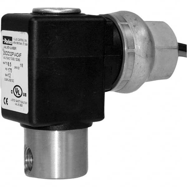 Parker - 24 VDC 1/8" NPT Port Stainless Steel Two-Way Direct Acting Solenoid Valve - A1 Tooling