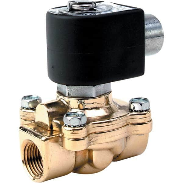 Parker - 120/60 - 110/50 VAC 3/4" NPT Port Stainless Steel Two-Way Internally Piloted Diaphragm Solenoid Valve - A1 Tooling