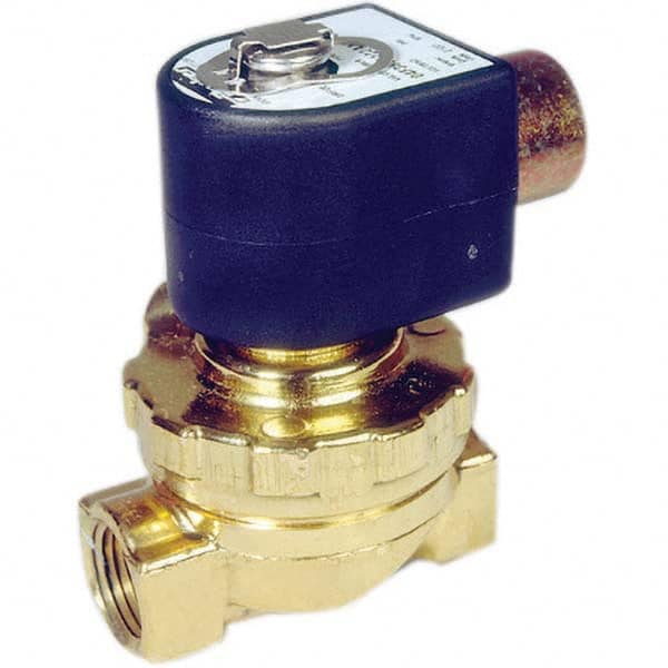 Parker - 120/60 - 110/50 VAC 3/8" NPT Port Brass Two-Way Internally Piloted Diaphragm Solenoid Valve - A1 Tooling