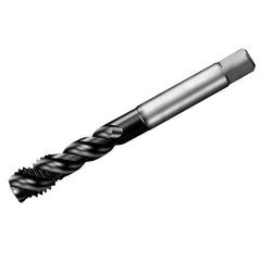 Spiral Flute Tap: M16 x 1.50, DIN 374, 4 Flute, Semi-Bottoming, 6HX Class of Fit, High Speed Steel-E-PM, TiAlN Finish Right Hand Flute, Right Hand Thread, Series T300